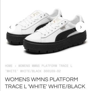 Puma WOMENS WMNS PLATFORM TRACE L 'WHITE' WHITE/BLACK US 6.5 EU 37